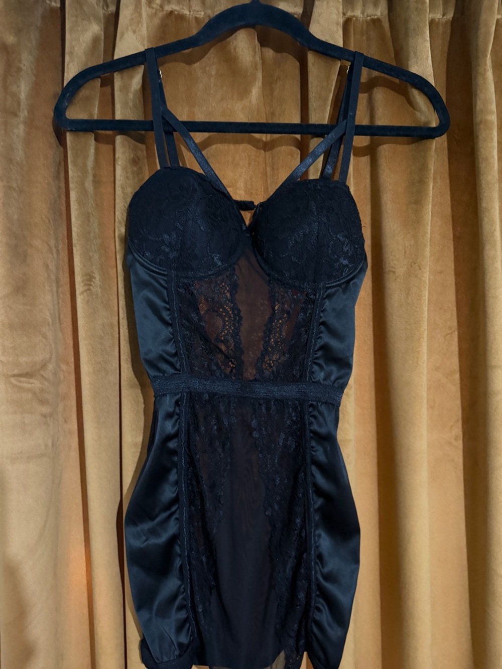 Fashion Nova Black Lace Satin Chemise - Women Intimates & Sleepwear - Picture 3 of 3